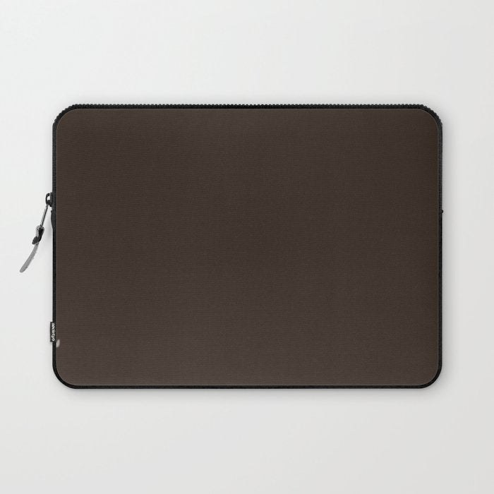 COCOA BROWN SOLID COLOR Dark Chocolate Plain Pattern  Laptop Sleeve Gallery Image 1