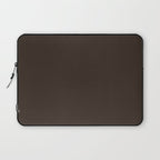 COCOA BROWN SOLID COLOR Dark Chocolate Plain Pattern  Laptop Sleeve Gallery Image 1