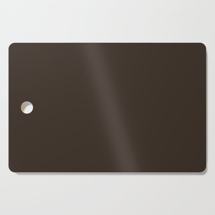 COCOA BROWN SOLID COLOR Dark Chocolate Plain Pattern  Cutting Board Gallery Image 1