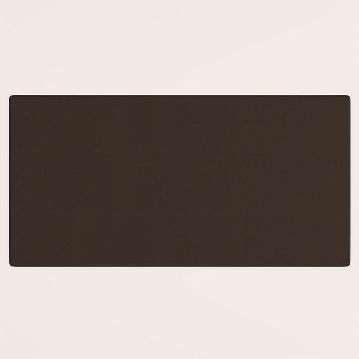 COCOA BROWN SOLID COLOR Dark Chocolate Plain Pattern  Desk Mat Gallery Image 3