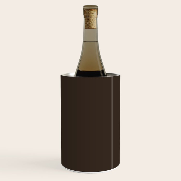 COCOA BROWN SOLID COLOR Dark Chocolate Plain Pattern  Wine Chiller Gallery Image 1