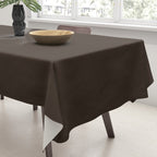 COCOA BROWN SOLID COLOR Dark Chocolate Plain Pattern  Tablecloth Gallery Image 3