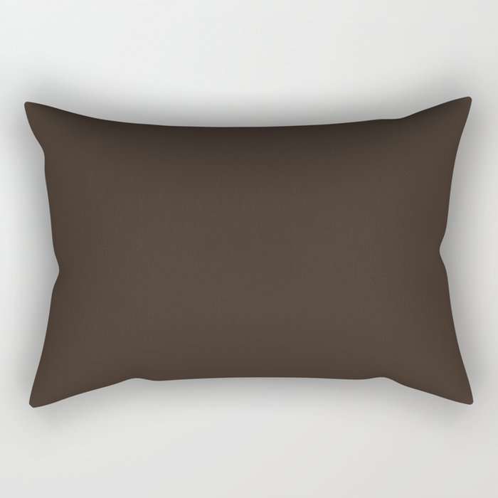 COCOA BROWN SOLID COLOR Dark Chocolate Plain Pattern  Rectangular Pillow Gallery Image 1
