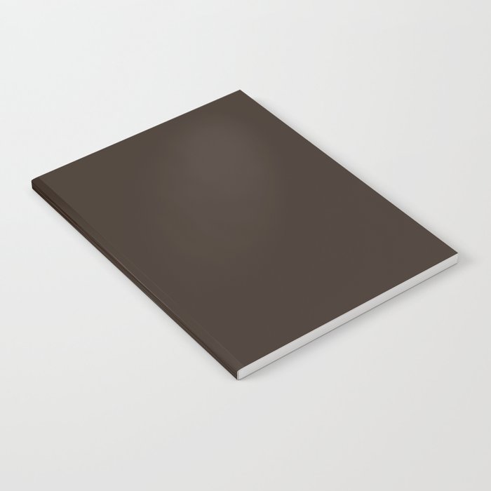 COCOA BROWN SOLID COLOR Dark Chocolate Plain Pattern  Notebook Gallery Image 2
