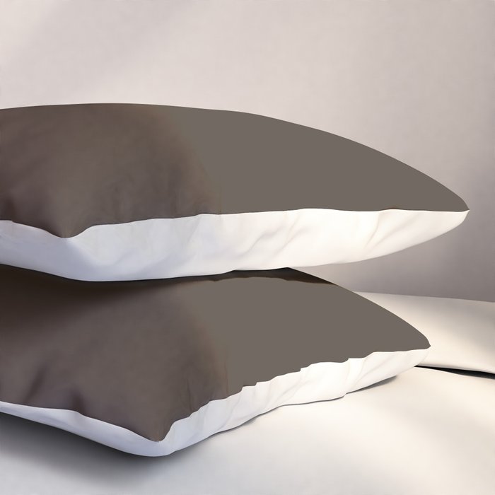 COCOA BROWN SOLID COLOR Dark Chocolate Plain Pattern  Pillow Sham Gallery Image 3