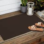 COCOA BROWN SOLID COLOR Dark Chocolate Plain Pattern  Outdoor Rug Gallery Image 2