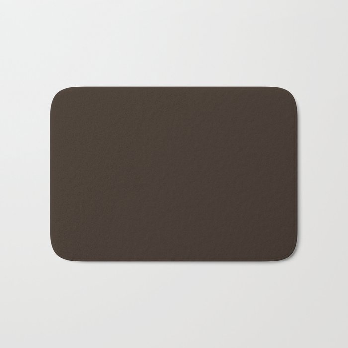 COCOA BROWN SOLID COLOR Dark Chocolate Plain Pattern  Bath Mat Gallery Image 1