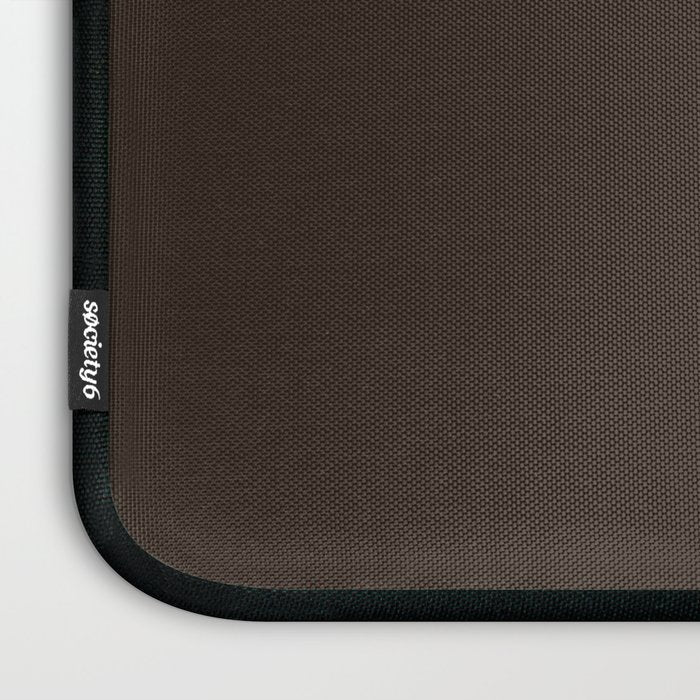 COCOA BROWN SOLID COLOR Dark Chocolate Plain Pattern  Laptop Sleeve Gallery Image 3