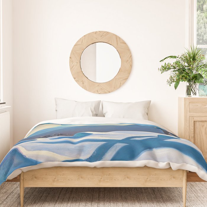 The Trapper, Winter Mountain landscape painting by Rockwell Kent Duvet Cover Gallery Image 3