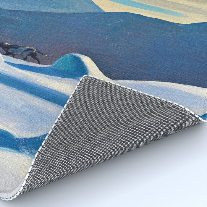 The Trapper, Winter Mountain landscape painting by Rockwell Kent Rug Gallery Image 4