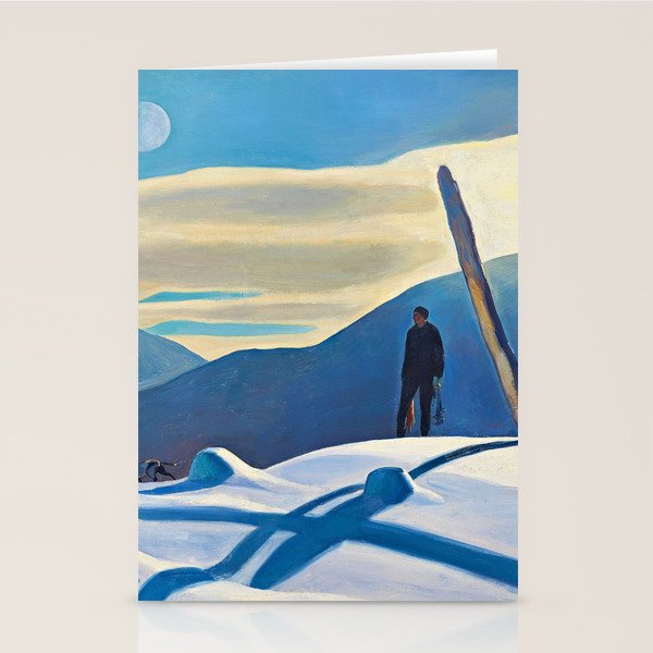 The Trapper, Winter Mountain landscape painting by Rockwell Kent Stationery Card Gallery Image 2