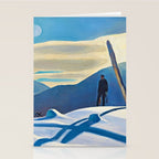 The Trapper, Winter Mountain landscape painting by Rockwell Kent Stationery Card Gallery Image 2