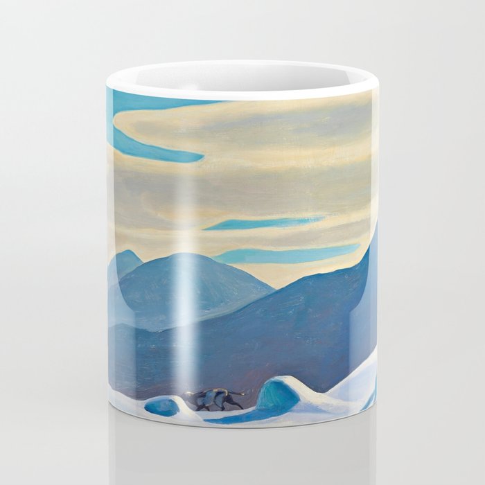 The Trapper, Winter Mountain landscape painting by Rockwell Kent Coffee Mug Gallery Image 4