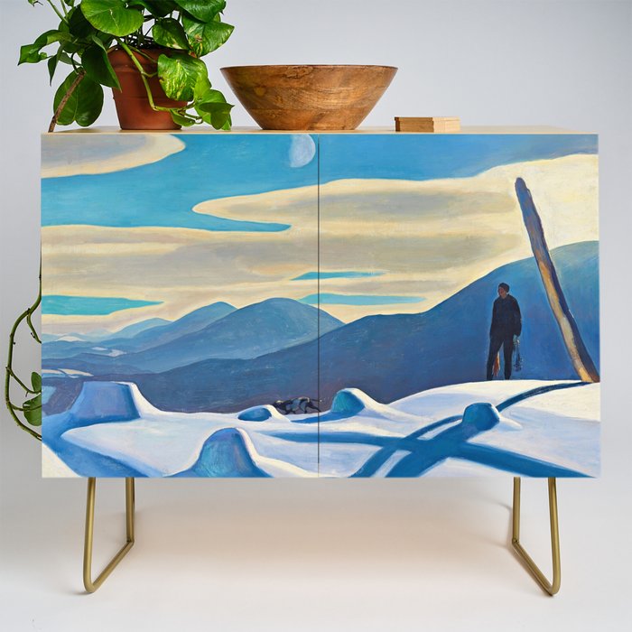 The Trapper, Winter Mountain landscape painting by Rockwell Kent Credenza Gallery Image 1