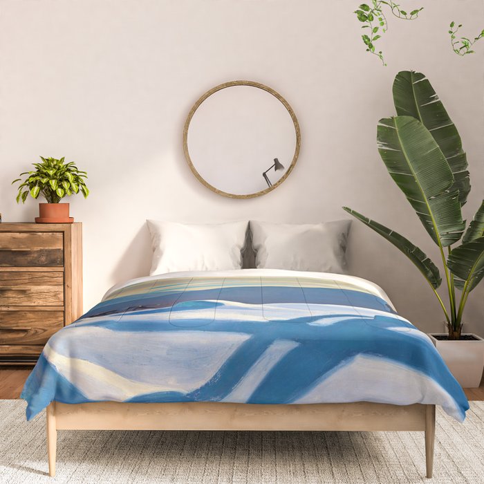 The Trapper, Winter Mountain landscape painting by Rockwell Kent Comforter Gallery Image 3