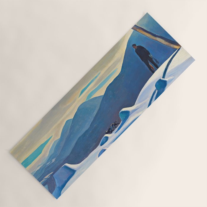 The Trapper, Winter Mountain landscape painting by Rockwell Kent Yoga Mat Gallery Image 1