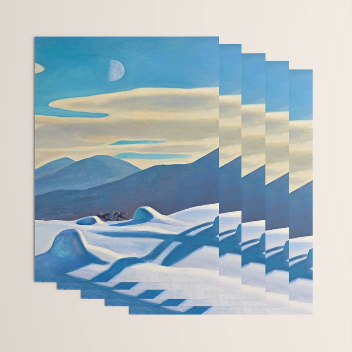 The Trapper, Winter Mountain landscape painting by Rockwell Kent Wrapping Paper Gallery Image 3