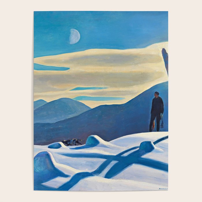 The Trapper, Winter Mountain landscape painting by Rockwell Kent Poster Gallery Image 1