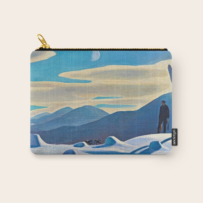 The Trapper, Winter Mountain landscape painting by Rockwell Kent Carry All Pouch Gallery Image 1