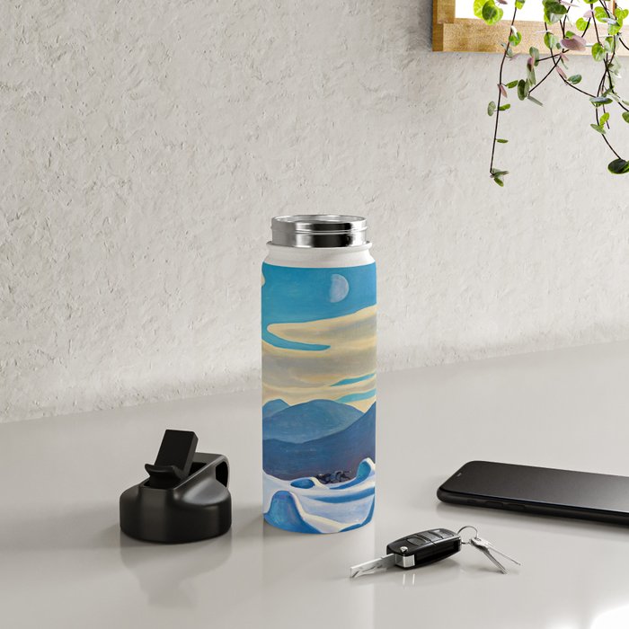 The Trapper, Winter Mountain landscape painting by Rockwell Kent Water Bottle Gallery Image 4