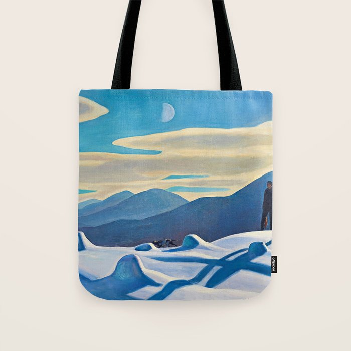 The Trapper, Winter Mountain landscape painting by Rockwell Kent Tote Bag Gallery Image 1