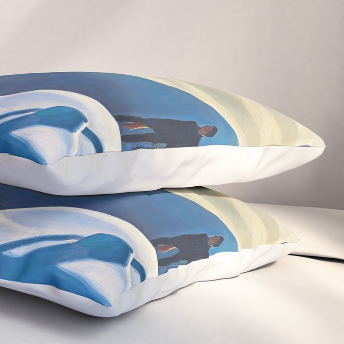The Trapper, Winter Mountain landscape painting by Rockwell Kent Pillow Sham Gallery Image 3