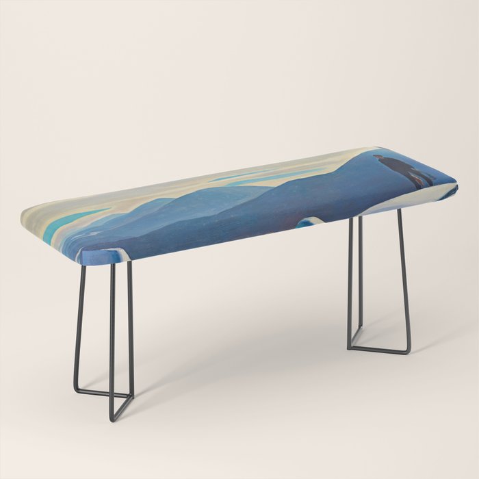 The Trapper, Winter Mountain landscape painting by Rockwell Kent Bench Gallery Image 1