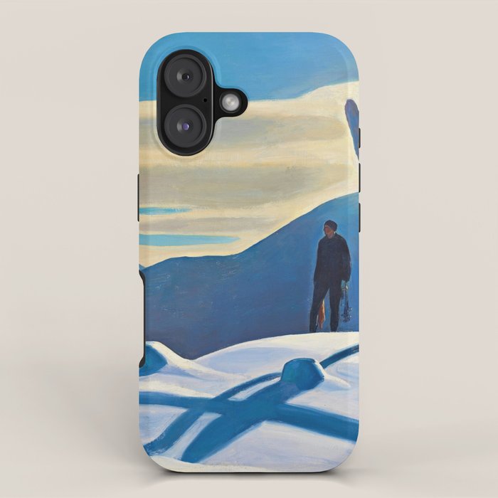 The Trapper, Winter Mountain landscape painting by Rockwell Kent iPhone Case Gallery Image 1
