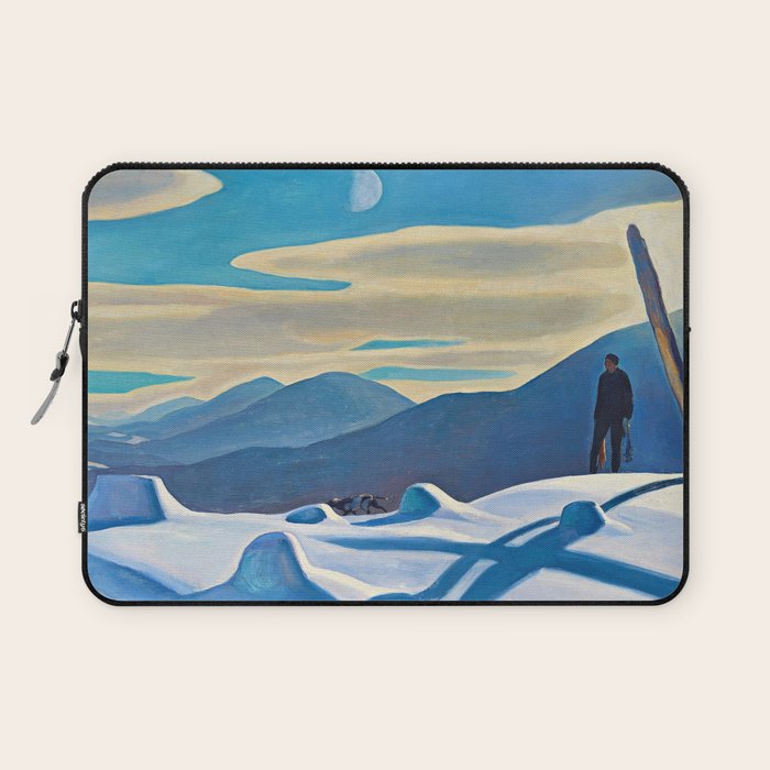 The Trapper, Winter Mountain landscape painting by Rockwell Kent Laptop Sleeve Gallery Image 1