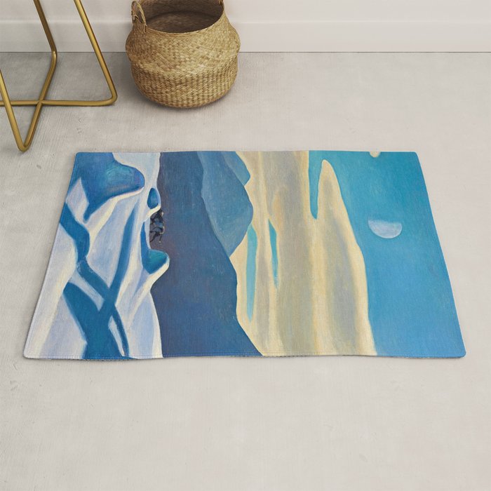 The Trapper, Winter Mountain landscape painting by Rockwell Kent Rug Gallery Image 1