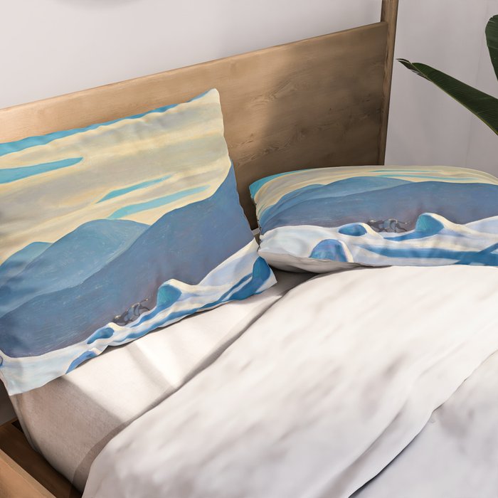 The Trapper, Winter Mountain landscape painting by Rockwell Kent Pillow Sham Gallery Image 2