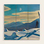 The Trapper, Winter Mountain landscape painting by Rockwell Kent Wood Wall Art Gallery Image 1