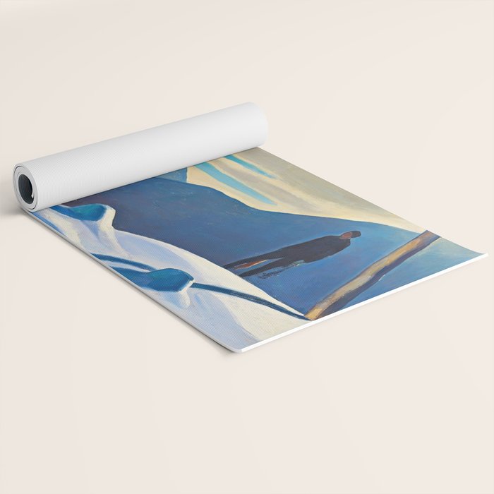 The Trapper, Winter Mountain landscape painting by Rockwell Kent Yoga Mat Gallery Image 2