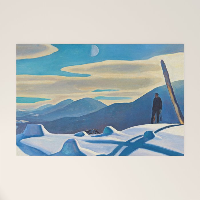 The Trapper, Winter Mountain landscape painting by Rockwell Kent Welcome Mat Gallery Image 1