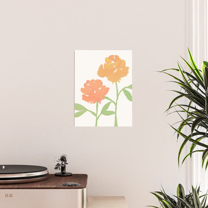 Yellow Roses - Gouache Botanical Painting Poster Gallery Image 2