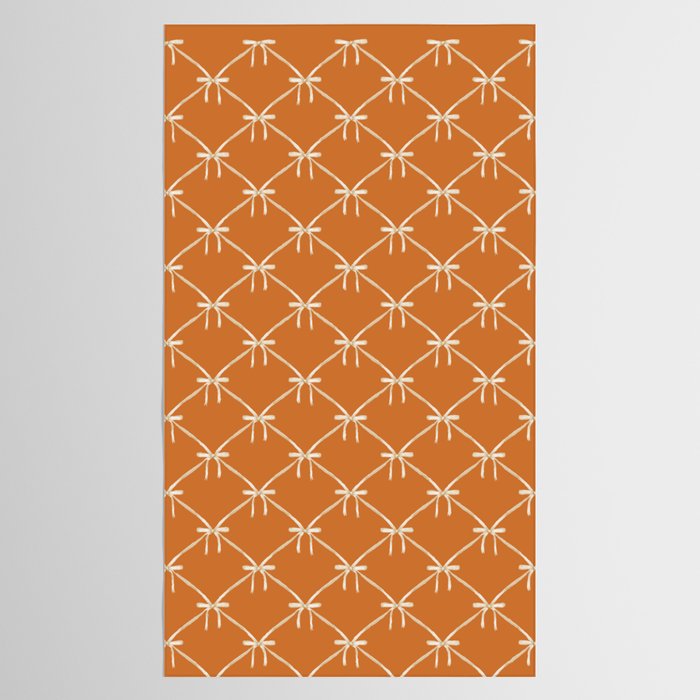 Bows & Ribbons Pattern XV Orange Tablecloth Gallery Image 2