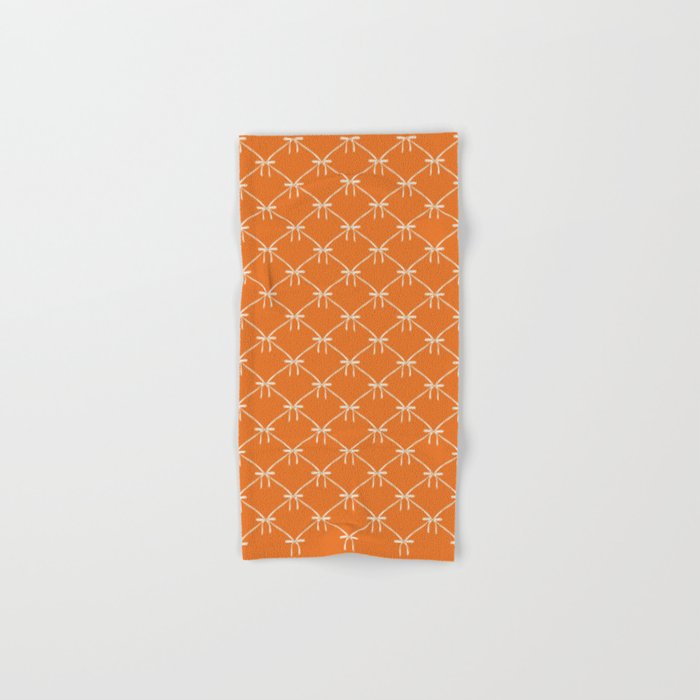 Bows & Ribbons Pattern XV Orange Bath Towel Gallery Image 1