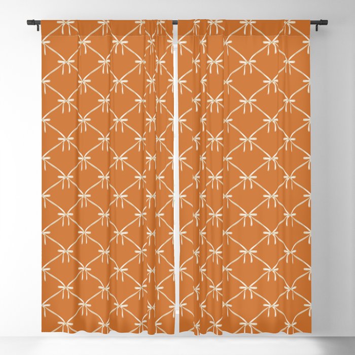 Bows & Ribbons Pattern XV Orange Window Curtain Gallery Image 5