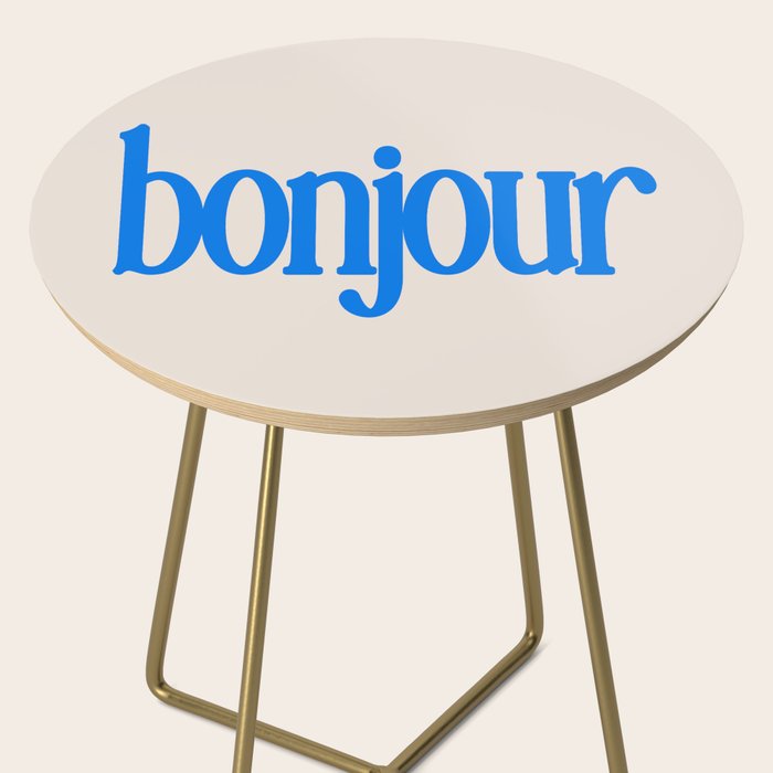 Bold Bonjour French Greeting Typography Side Table Gallery Image 2