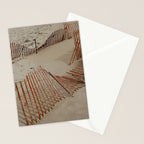 weathered red beach fence - sand coast travel photograph Stationery Card Gallery Image 2