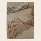 weathered red beach fence - sand coast travel photograph Poster Gallery Image 4