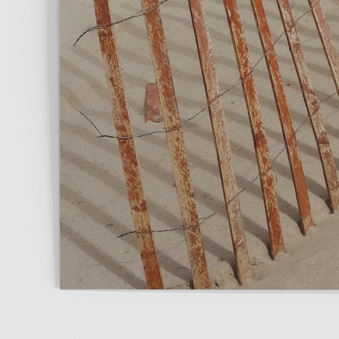 weathered red beach fence - sand coast travel photograph Poster Gallery Image 3