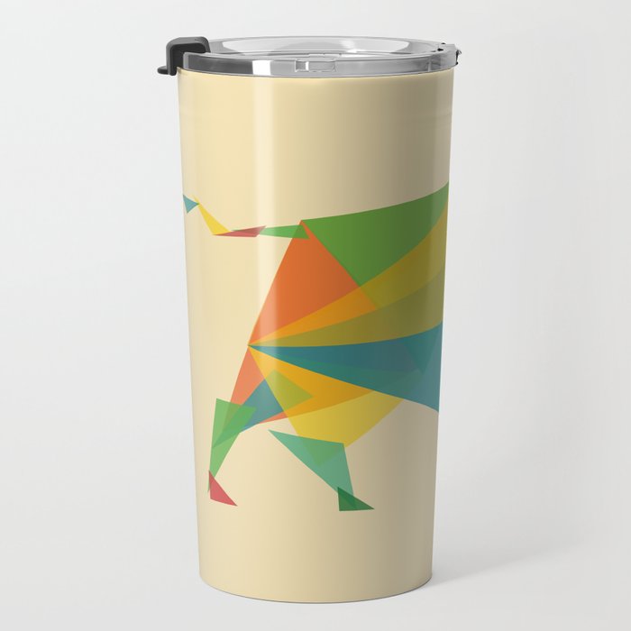 Fractal Geometric Bull Travel Mug Gallery Image 3