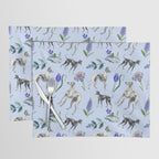 GREYHOUND DOGS and Blue Meadow Botanical Pattern  Placemat Gallery Image 1
