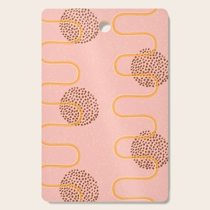 Abstract Fields in Peach Pink & Brown Cutting Board Gallery Image 1