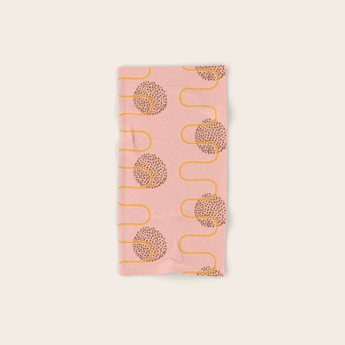 Abstract Fields in Peach Pink & Brown Bath Towel Gallery Image 1