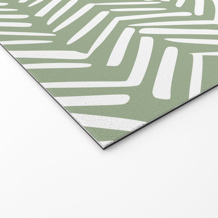 Rustic Herringbone Sage Green Welcome Mat Gallery Image 2