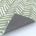 Rustic Herringbone Sage Green Rug Gallery Image 4