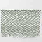 Rustic Herringbone Sage Green Wall Hanging Gallery Image 1