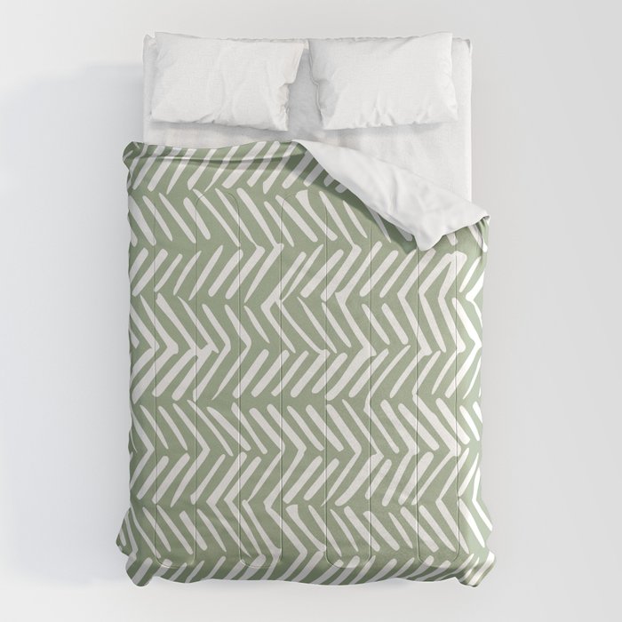Rustic Herringbone Sage Green Comforter Gallery Image 6
